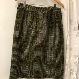 Coldwater Creek green wool skirt